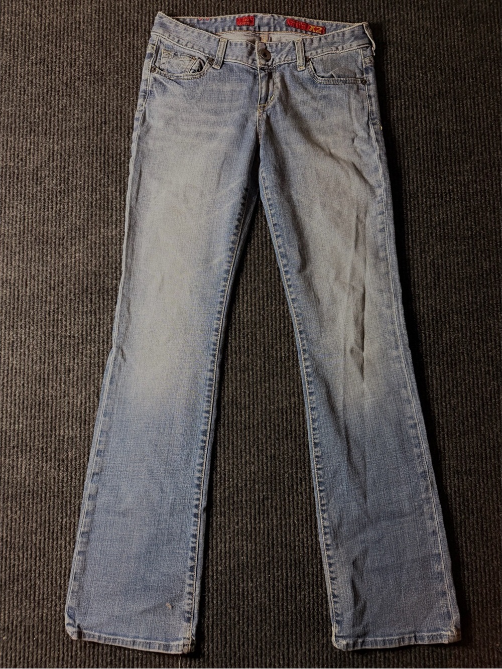 X2 Quality Denim Y2K Low Rise Bootcut Flare Jeans Size 10 Light Wash